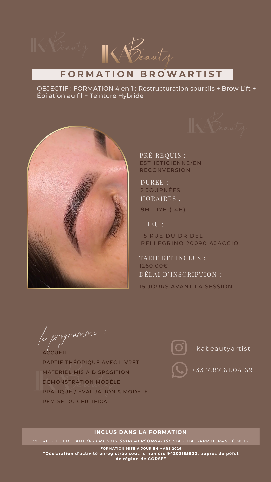 Pratique Brow Artist en cabinet