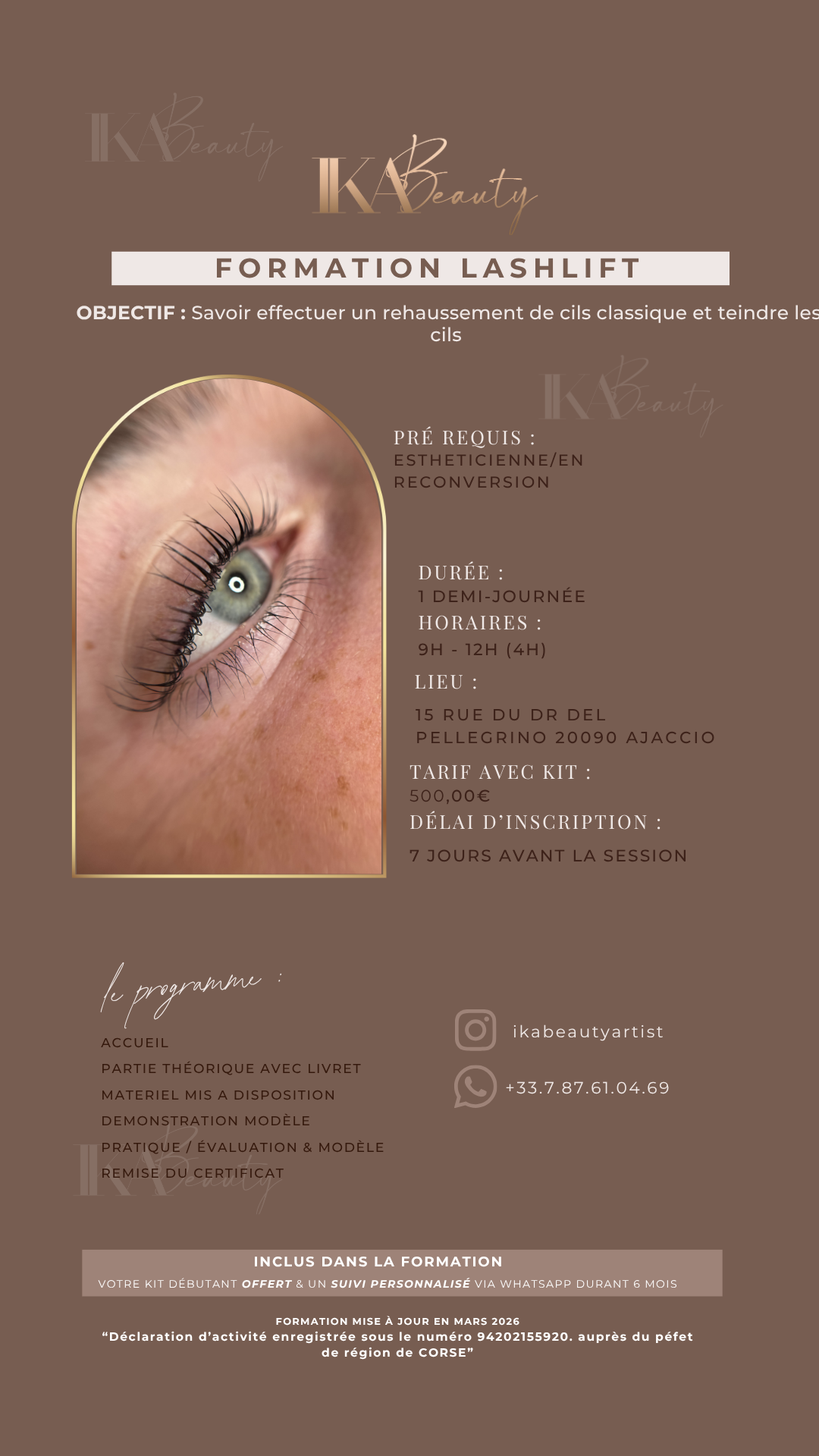 Formation lash lift classique IKA Beauty
